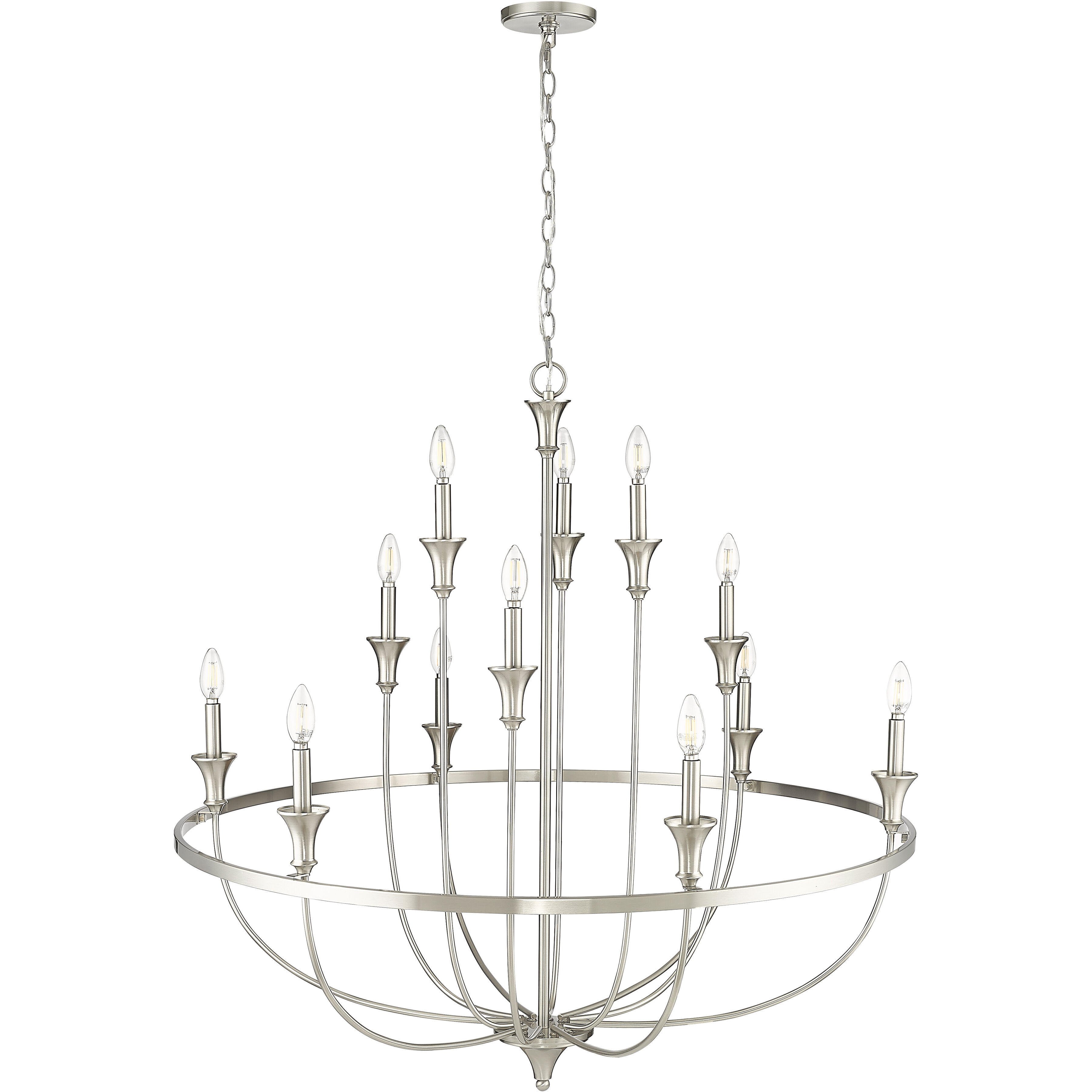 Emery 12 Light 40.2 inch Brushed Nickel Chandelier Ceiling Light